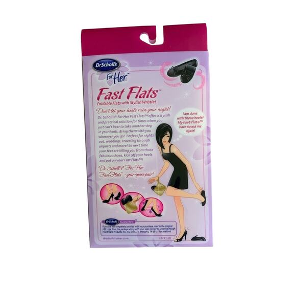 Dr. Scholl's Fast Flats with Gold Wristlet Black Size 7/8 - Picture 9 of 11